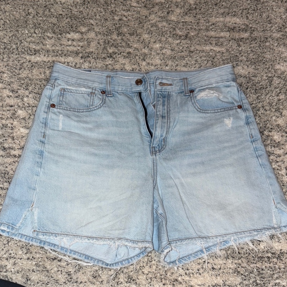 American Eagle Outfitters Light Wash Distressed Denim Shorts